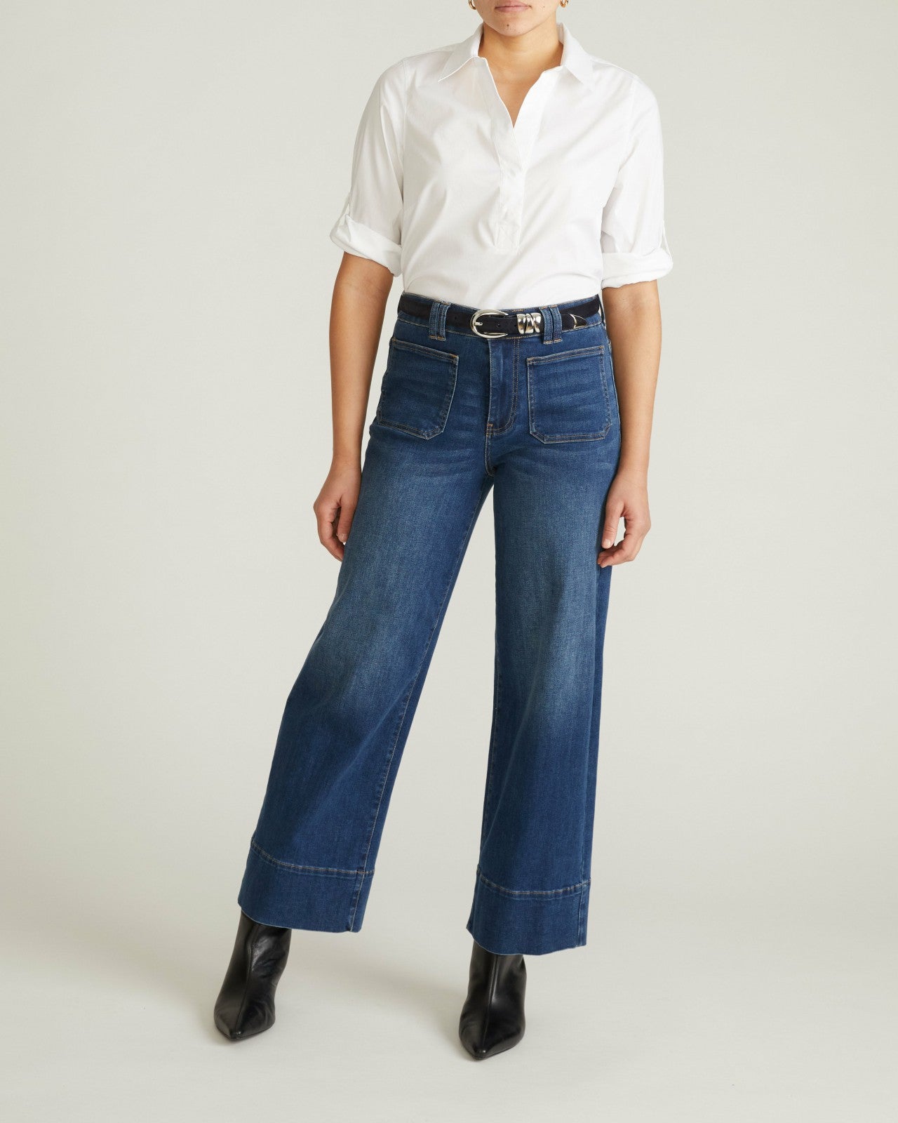 Button Back Poplin Polo Shirt - Universal Standard