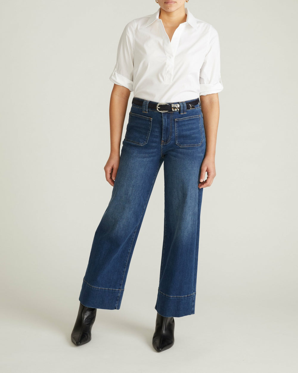 Button Back Poplin Polo Shirt - Universal Standard