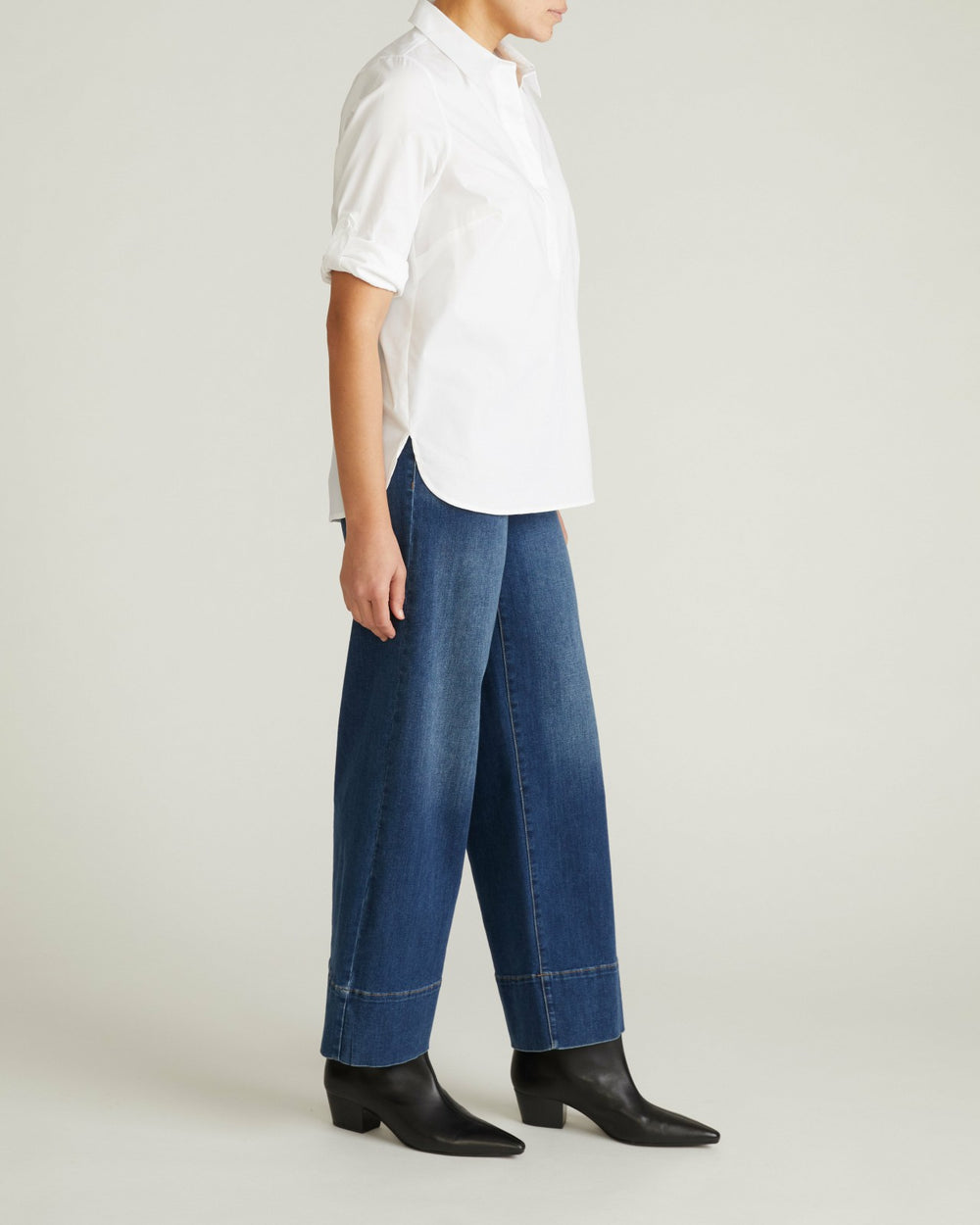 Button Back Poplin Polo Shirt - Universal Standard