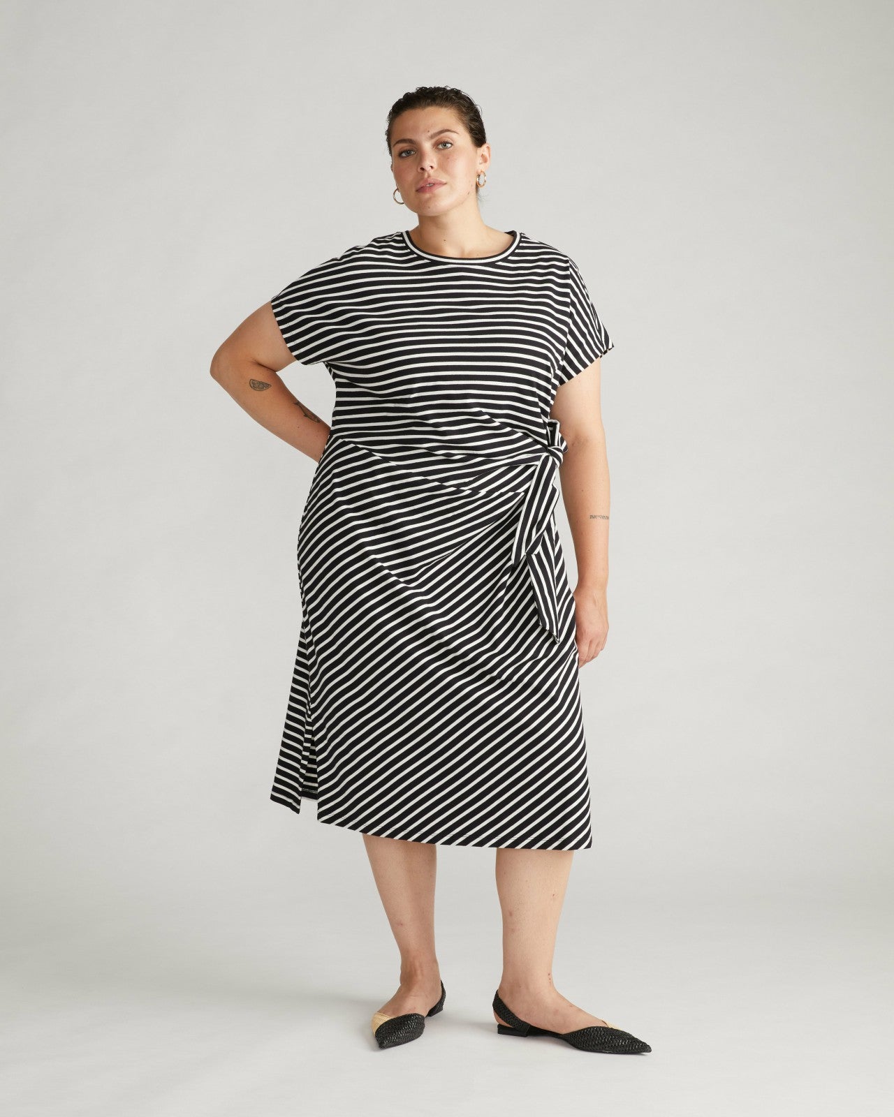 Crescent Breton Stripe Knot Dress - Universal Standard