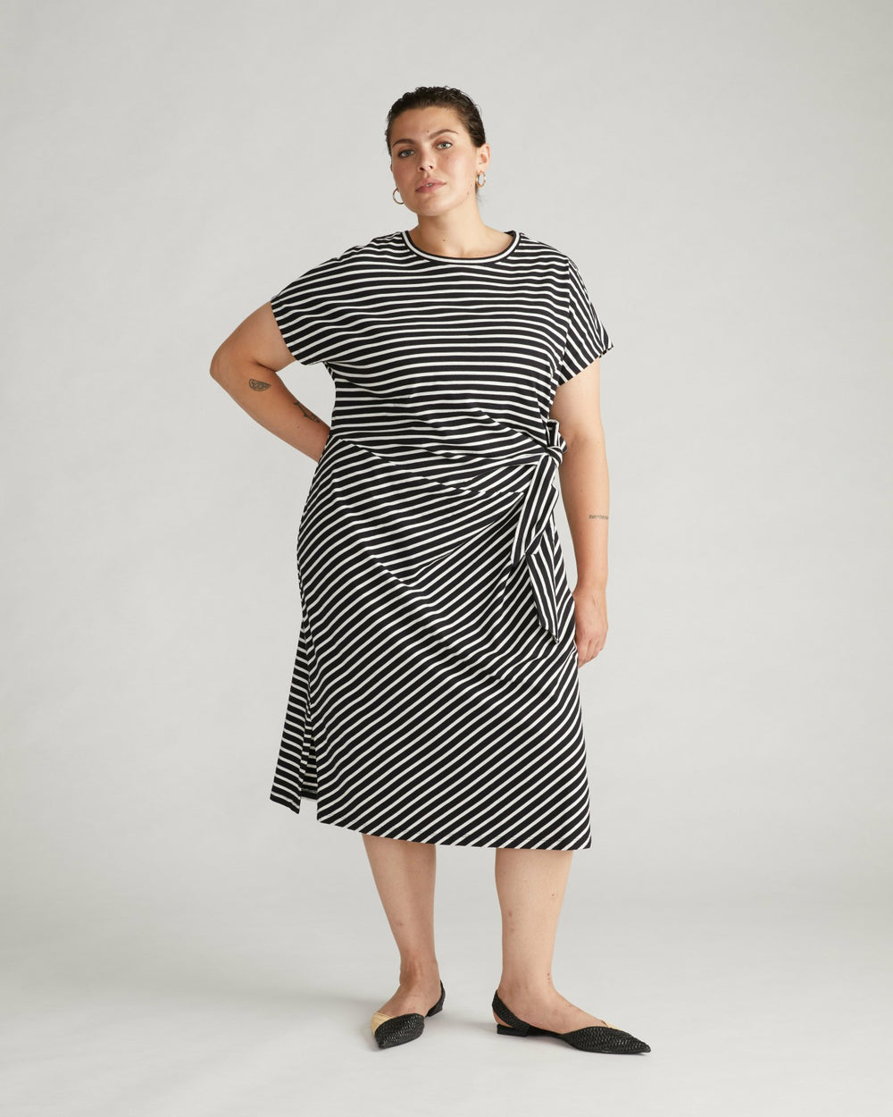 Crescent Breton Stripe Knot Dress - Universal Standard