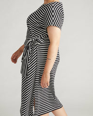 Crescent Breton Stripe Knot Dress - Universal Standard