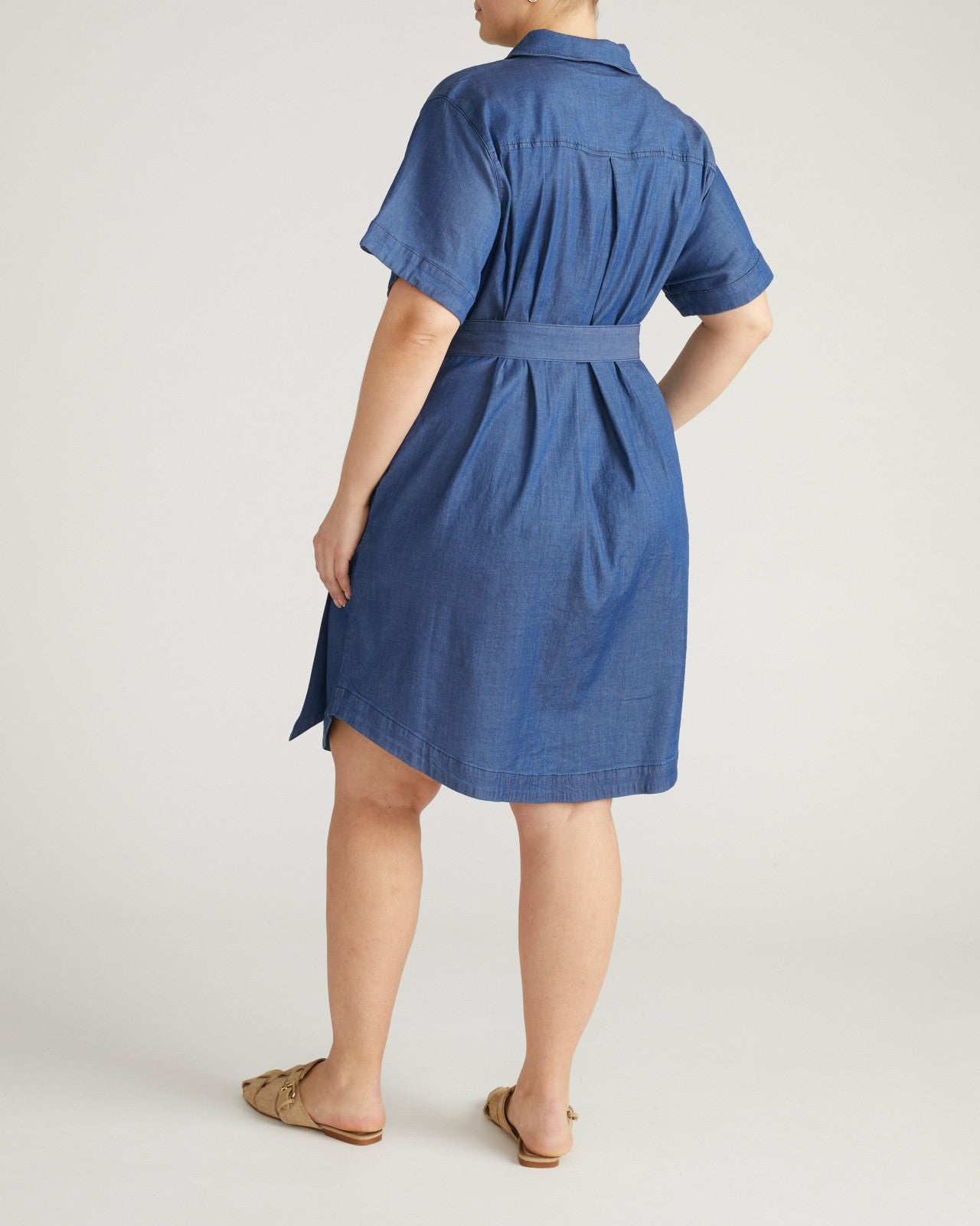 Perfect Tencel Chambray Short Sleeve Shirtdress - Universal Standard