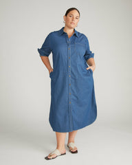 Odeon Stretch Cotton Chambray Shirtdress - Universal Standard