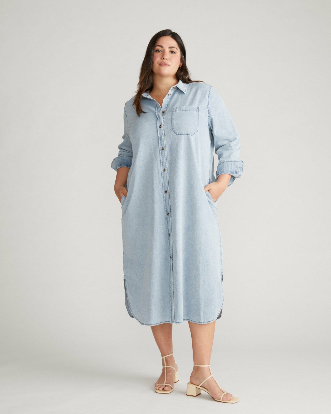 Odeon Stretch Cotton Chambray Shirtdress - Universal Standard