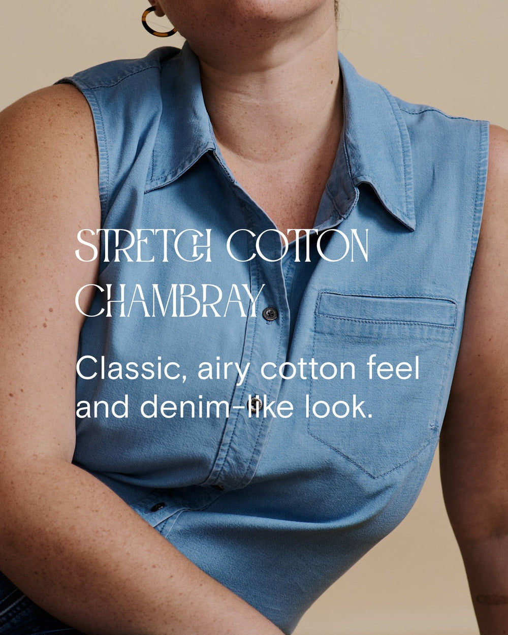 Minimalist Stretch Cotton Chambray Shirt - Universal Standard