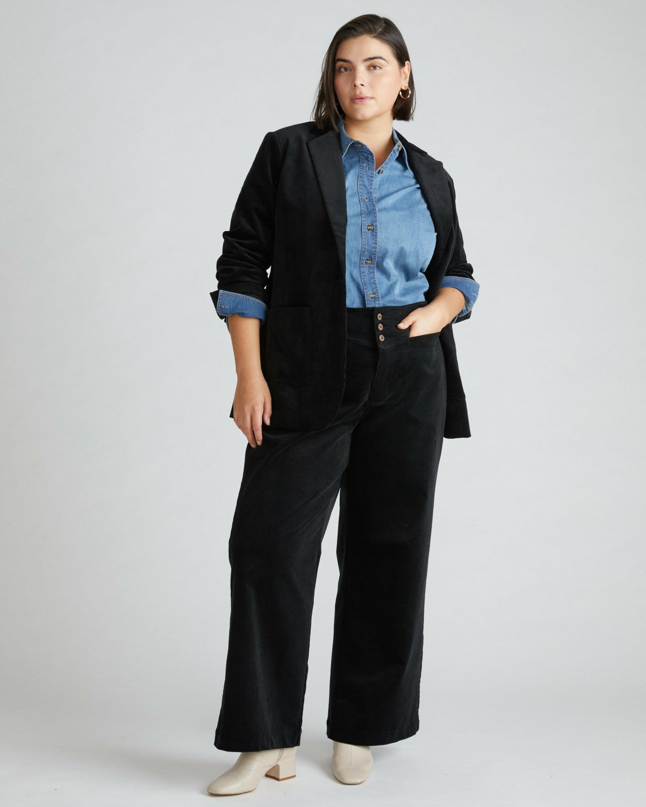Minimalist Stretch Cotton Chambray Shirt - Universal Standard
