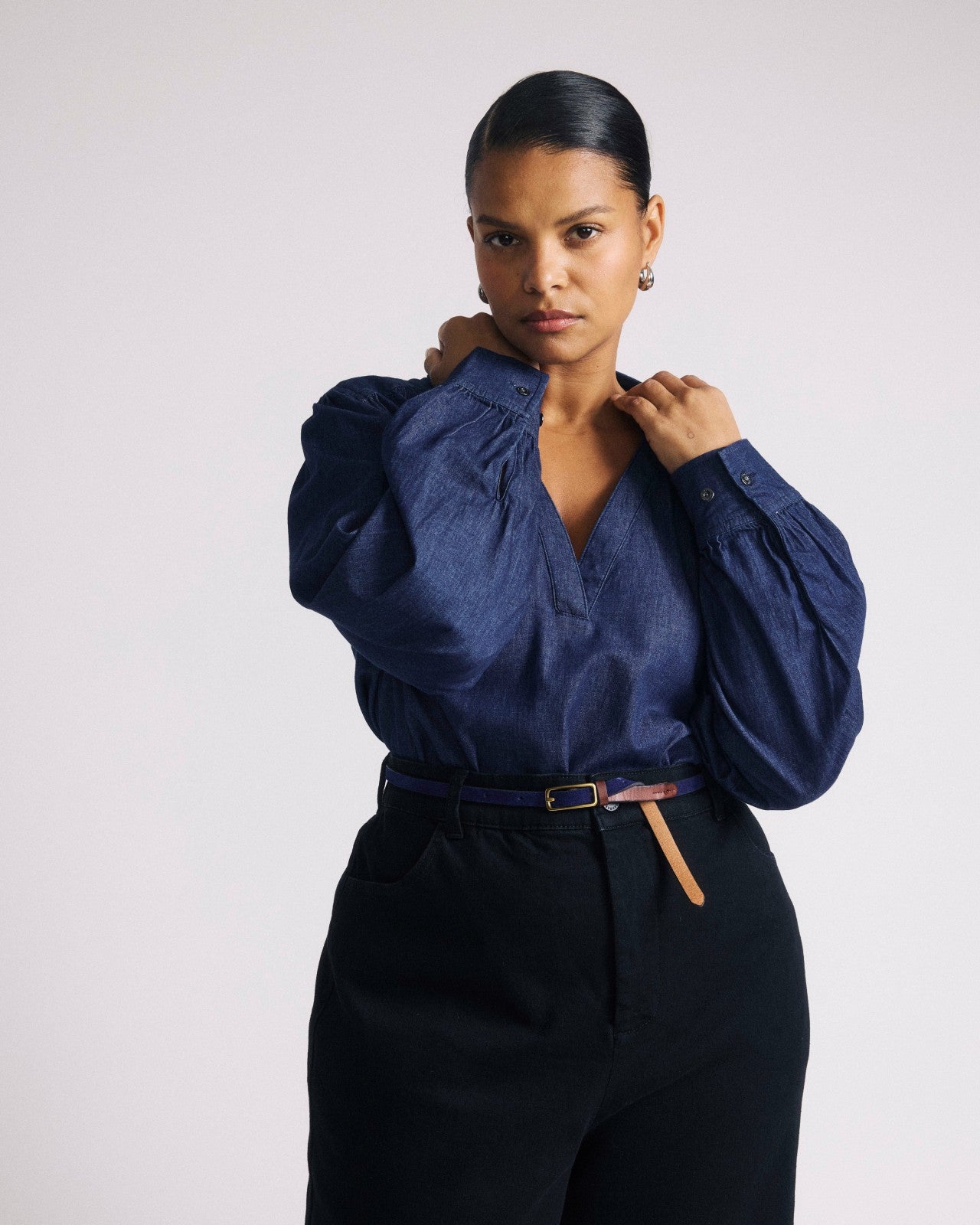 Maisie Cotton Chambray Blouse - Universal Standard