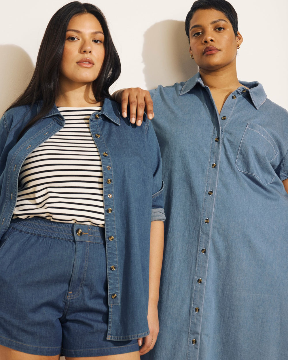 Minimalist Stretch Cotton Chambray Shirt - Universal Standard
