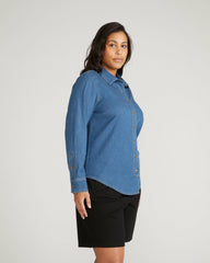 Minimalist Stretch Cotton Chambray Shirt - Universal Standard