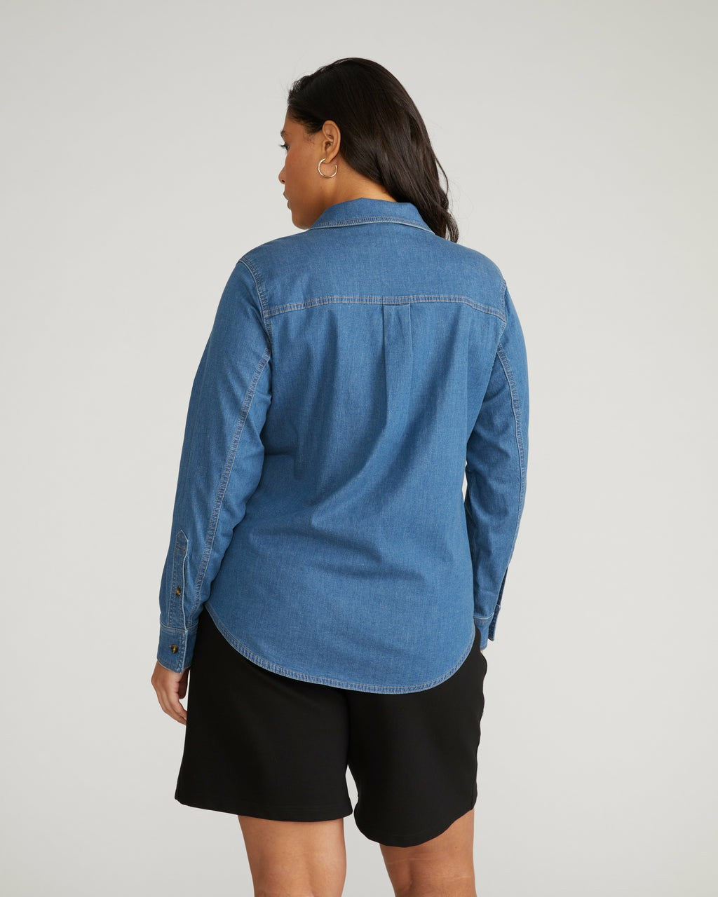Minimalist Stretch Cotton Chambray Shirt - Universal Standard