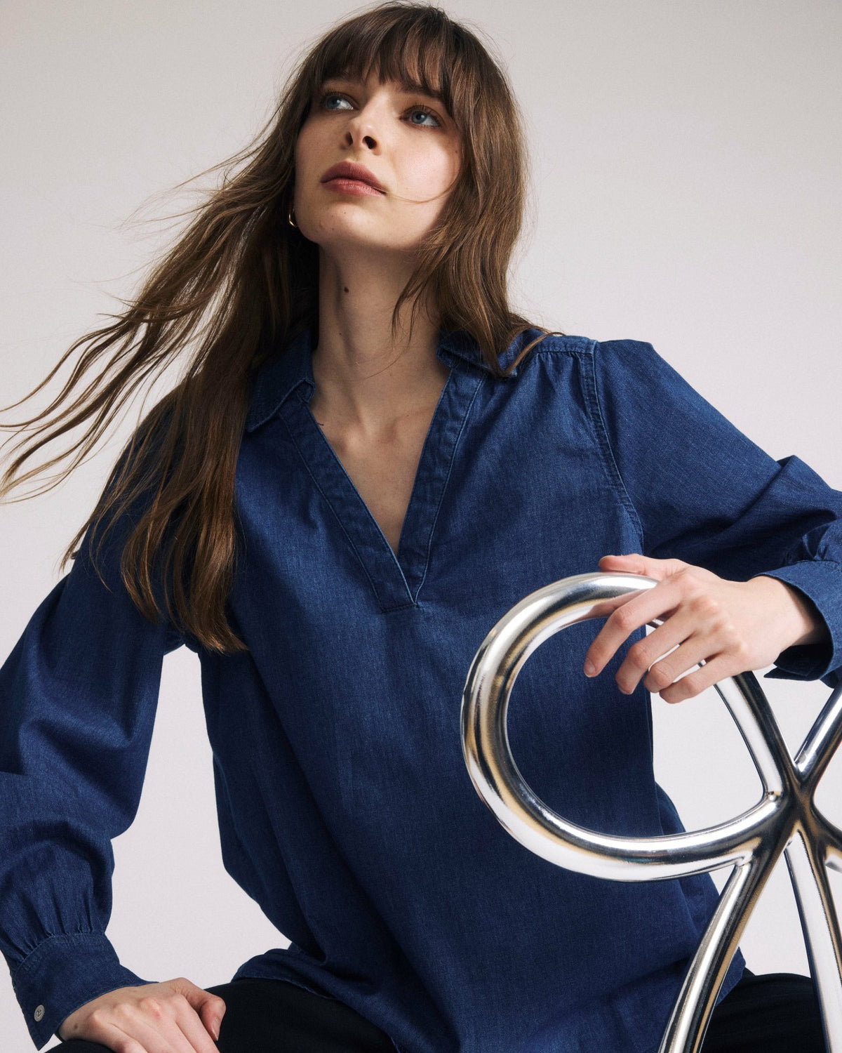 Maisie Cotton Chambray Blouse - Universal Standard