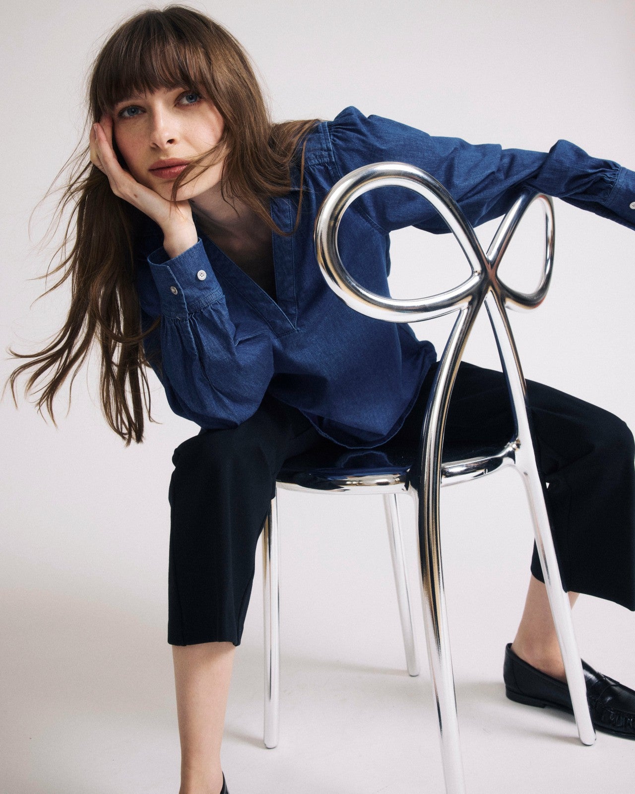Maisie Cotton Chambray Blouse - Universal Standard