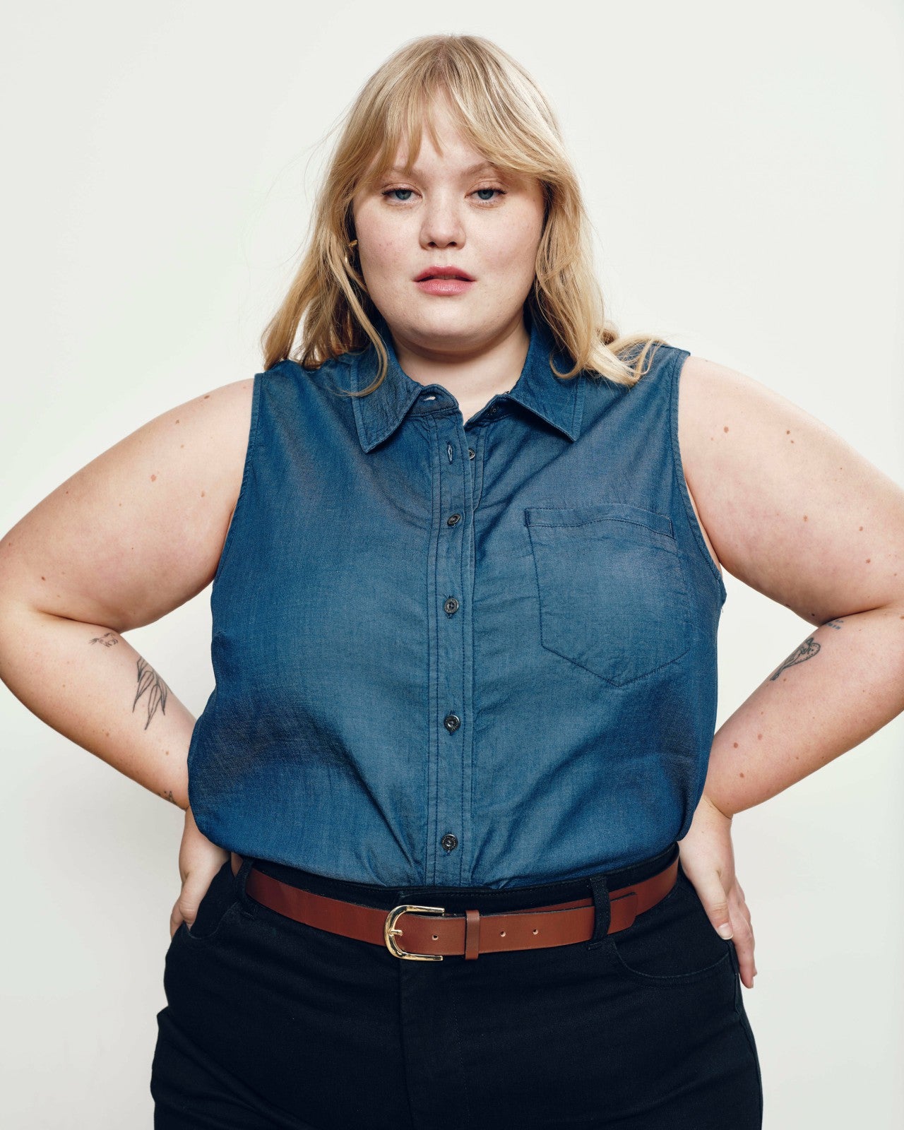 Perfect Tencel Chambray Sleeveless Shirt - Universal Standard