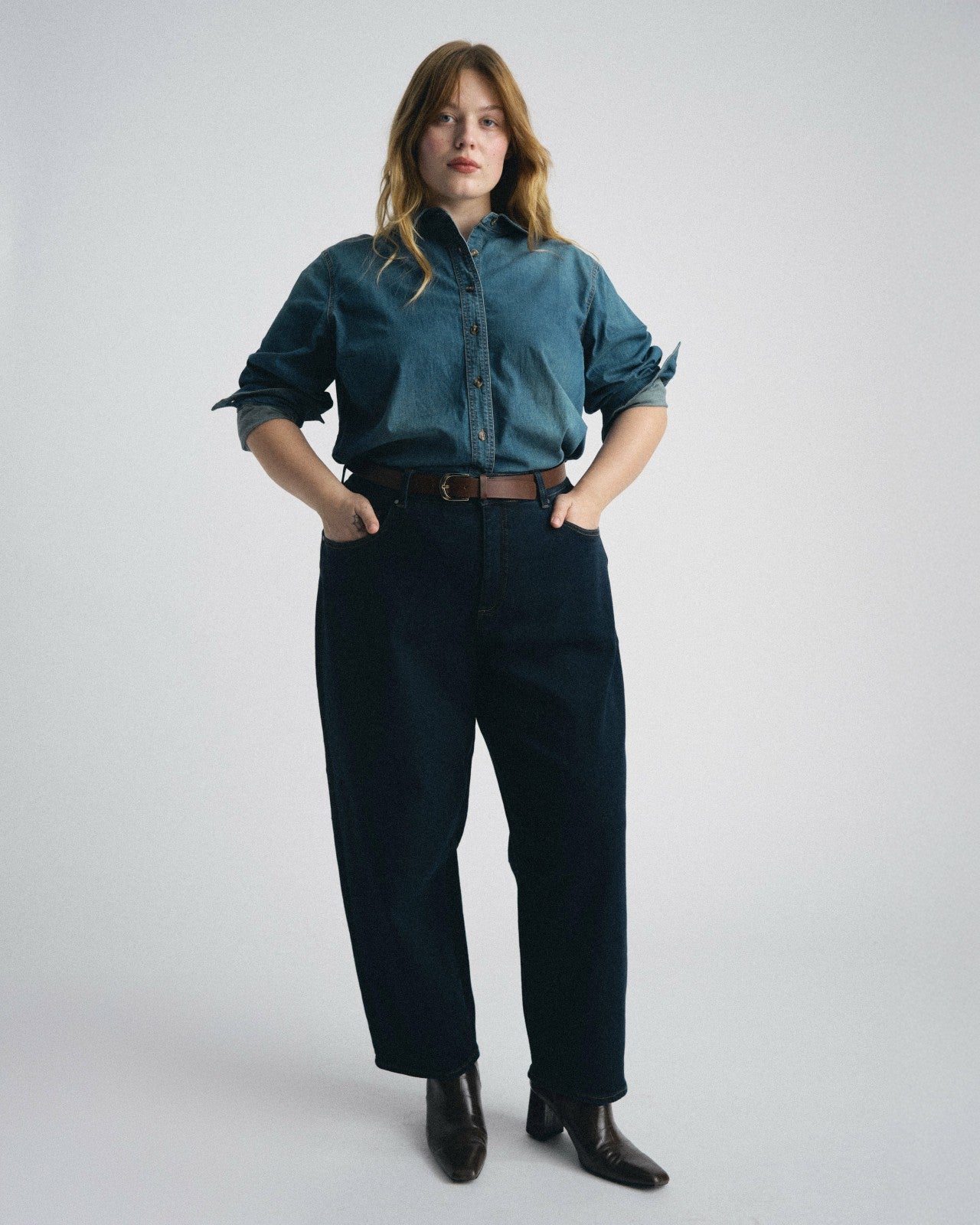Minimalist Stretch Cotton Chambray Shirt - Universal Standard