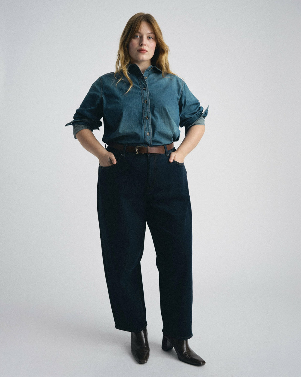 Minimalist Stretch Cotton Chambray Shirt - Universal Standard