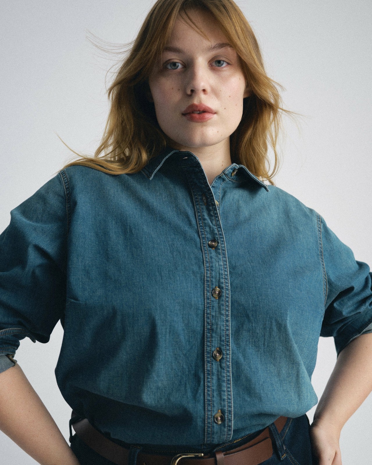 Minimalist Stretch Cotton Chambray Shirt - Universal Standard