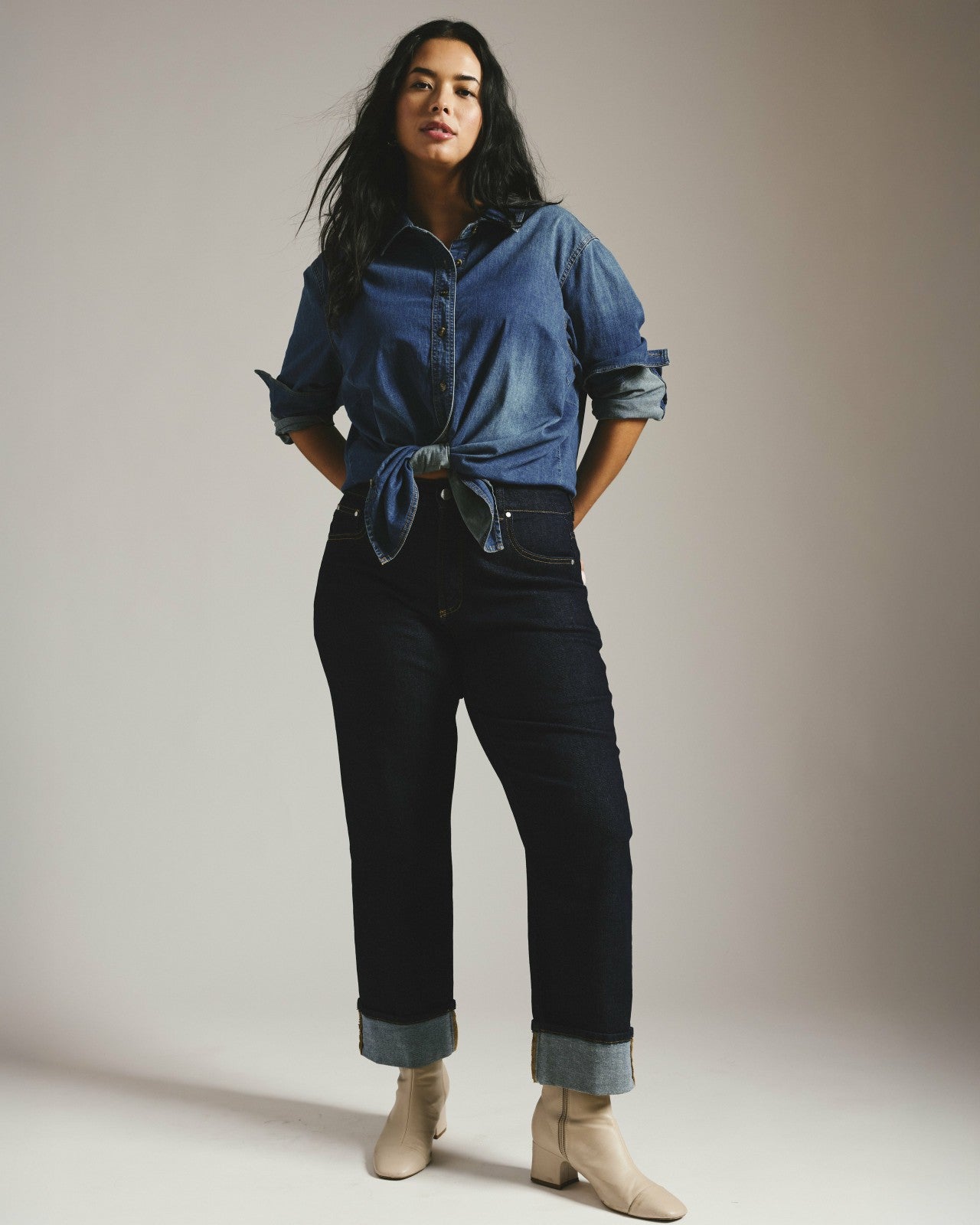 Minimalist Stretch Cotton Chambray Shirt - Universal Standard