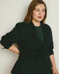 Belted Double Breasted Linen Blend Blazer - Universal Standard