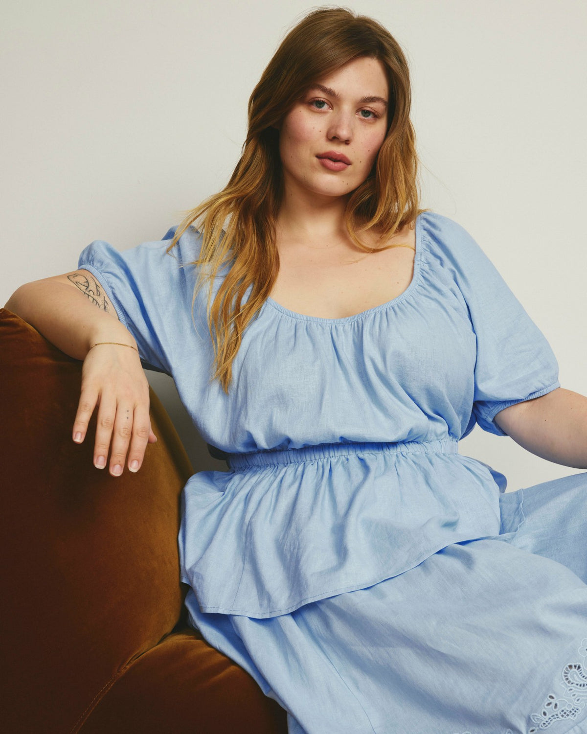 Andrea Peplum Linen Blend Top - Universal Standard