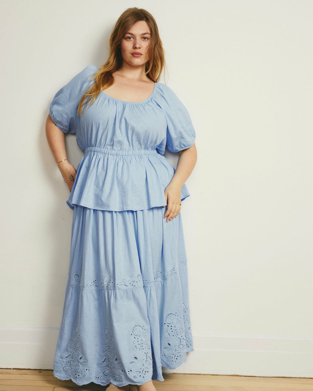 Andrea Peplum Linen Blend Top - Universal Standard