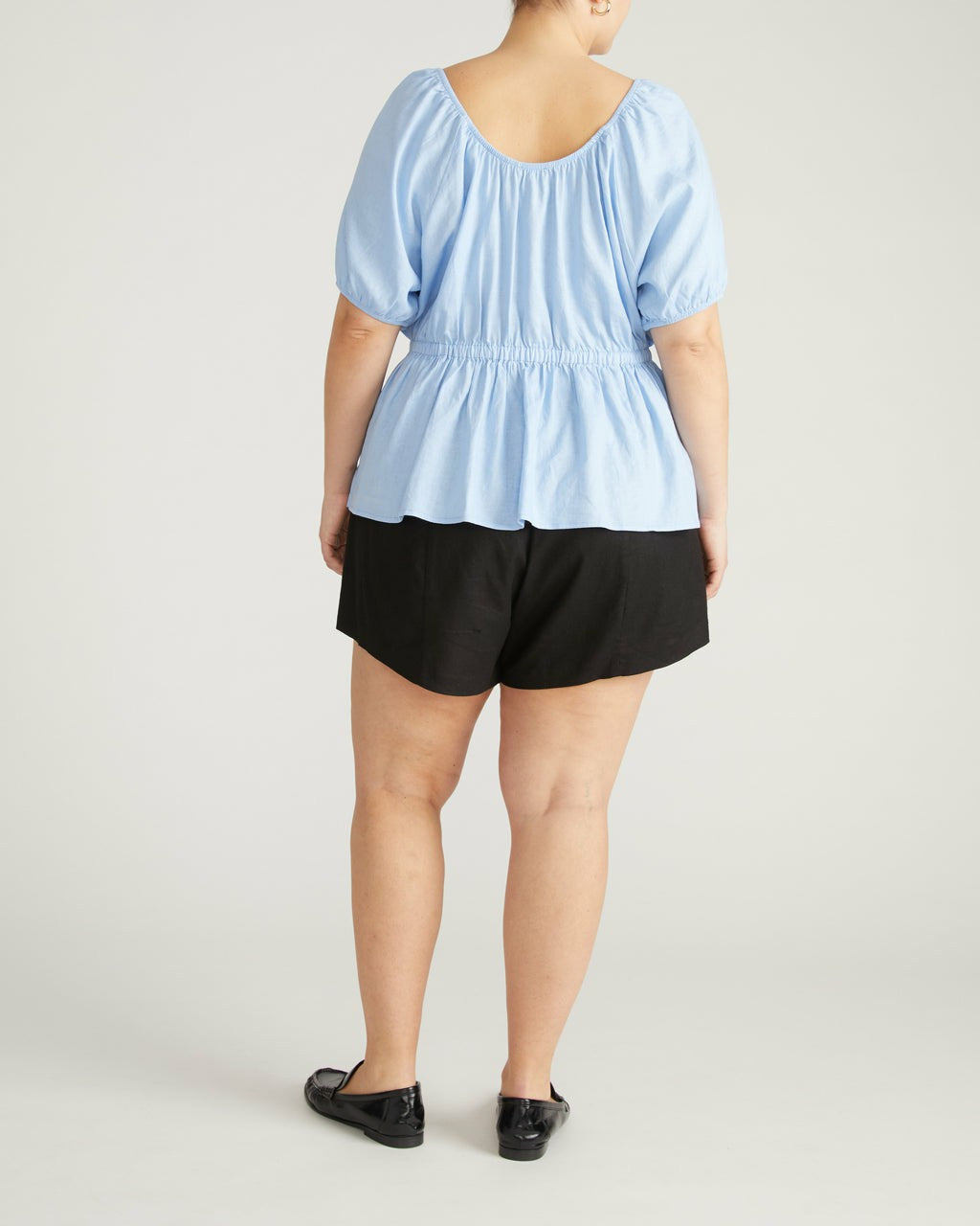 Andrea Peplum Linen Blend Top - Universal Standard