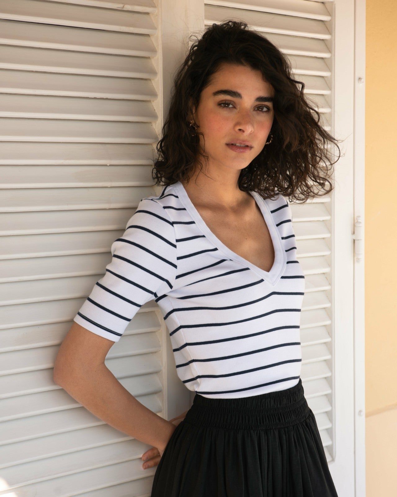 Classic V-Neck Ribbed Tee - Universal Standard