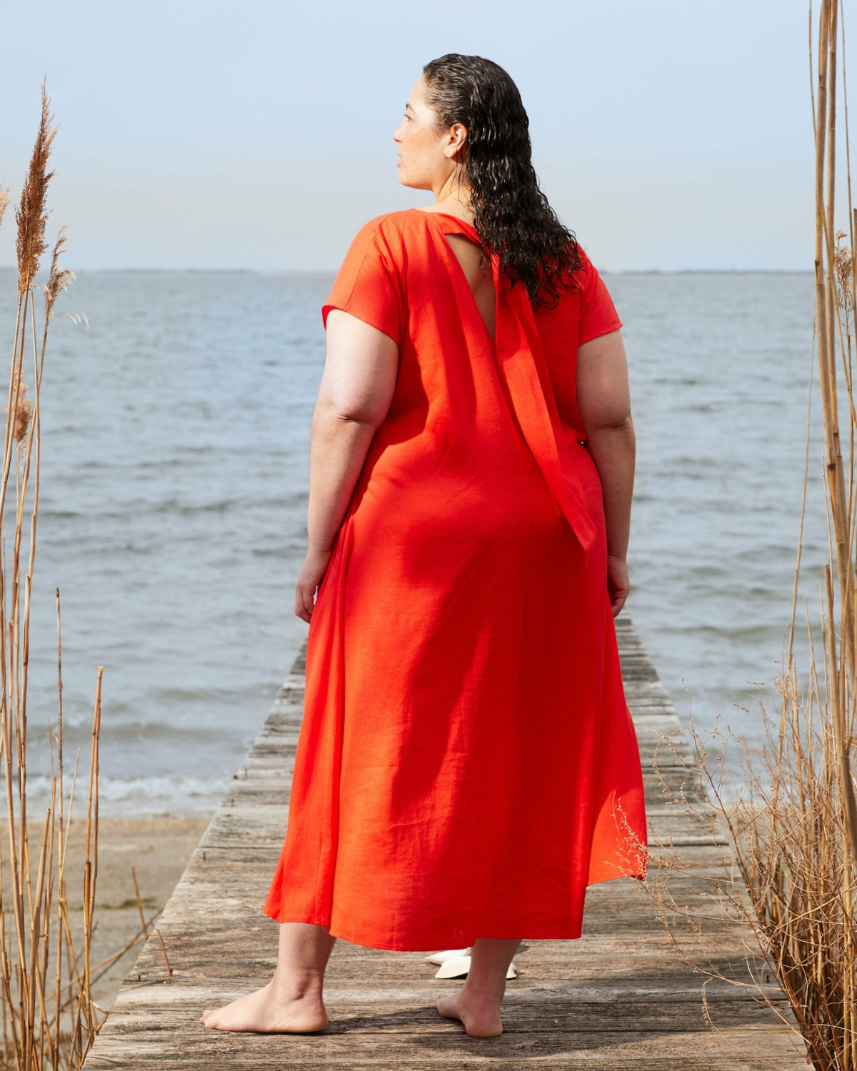 Louvre Bow Back Linen Blend Dress - Universal Standard