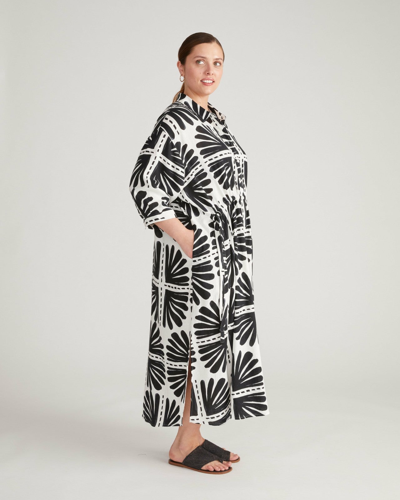 Paros Drawstring Linen Blend Shirtdress - Universal Standard