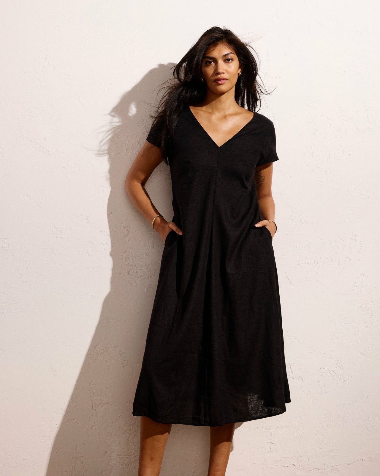 Louvre Bow Back Linen Blend Dress - Universal Standard