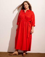 Paros Drawstring Linen Blend Shirtdress - Universal Standard