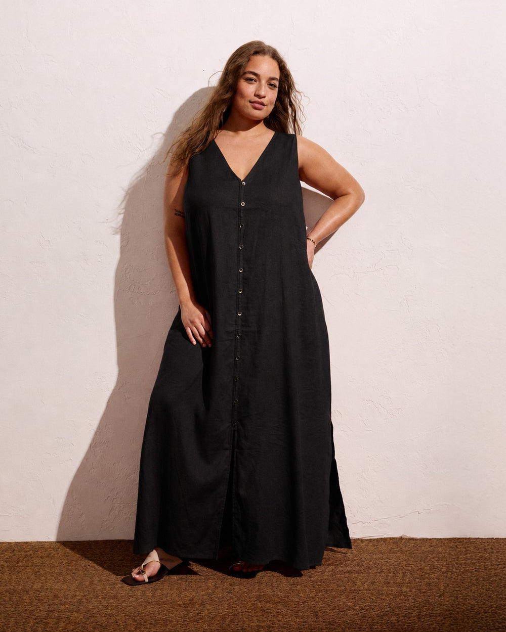 Islet Button-Down Linen Blend Maxi Dress - Universal Standard