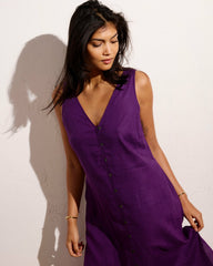 Islet Button-Down Linen Blend Maxi Dress - Universal Standard