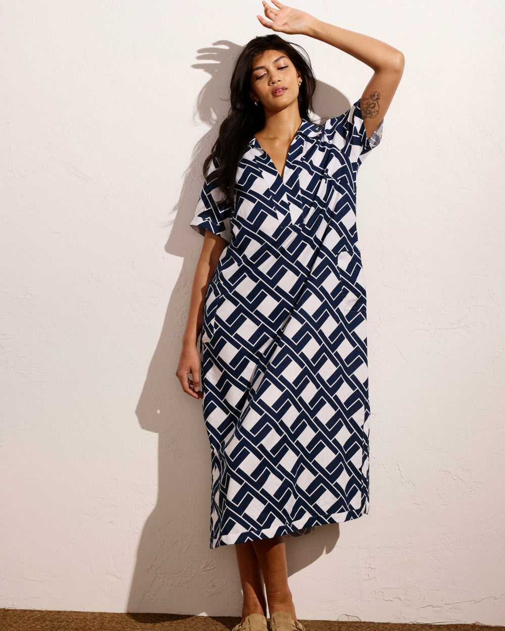 Padma Polo Neck Linen Blend Dress - Universal Standard