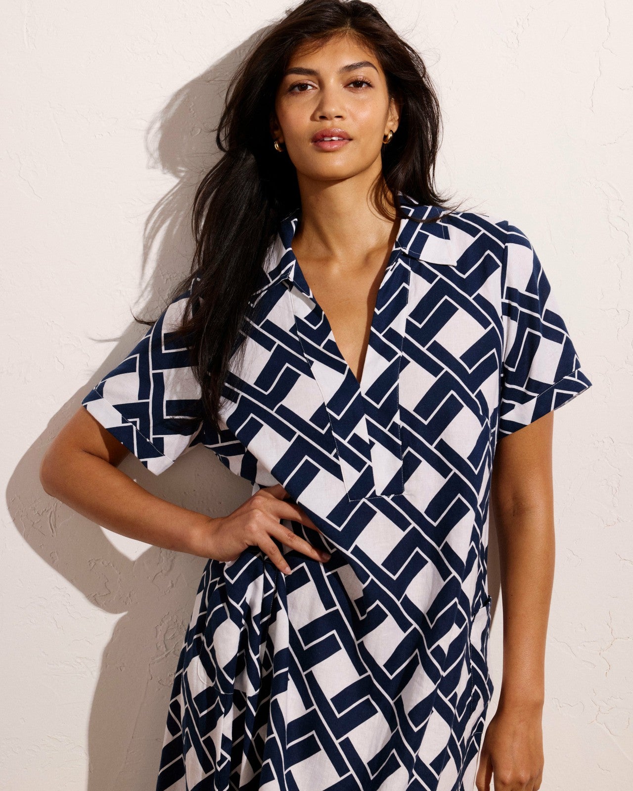Padma Polo Neck Linen Blend Dress - Universal Standard