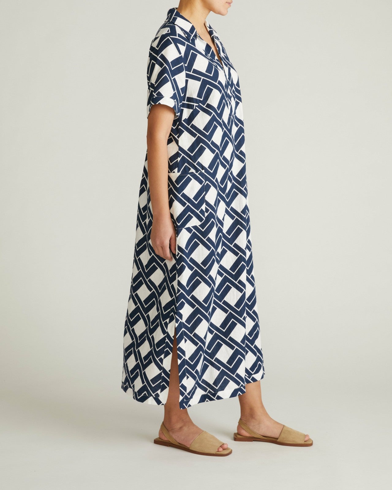 Padma Polo Neck Linen Blend Dress - Universal Standard