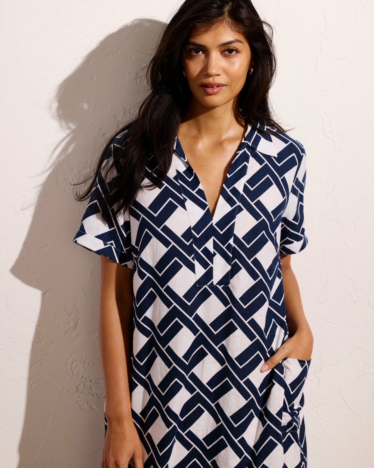 Padma Polo Neck Linen Blend Dress - Universal Standard