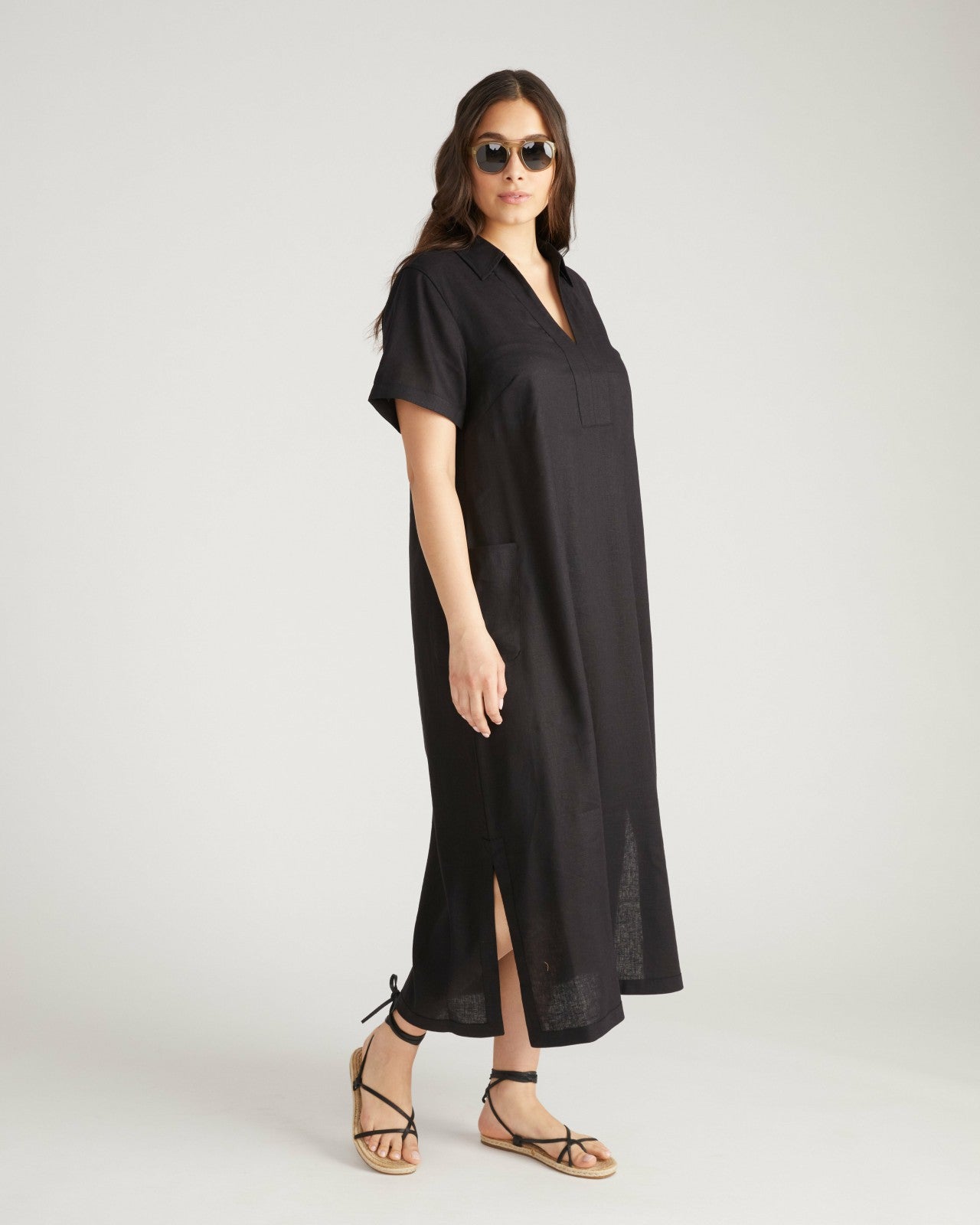 Padma Polo Neck Linen Blend Dress - Universal Standard
