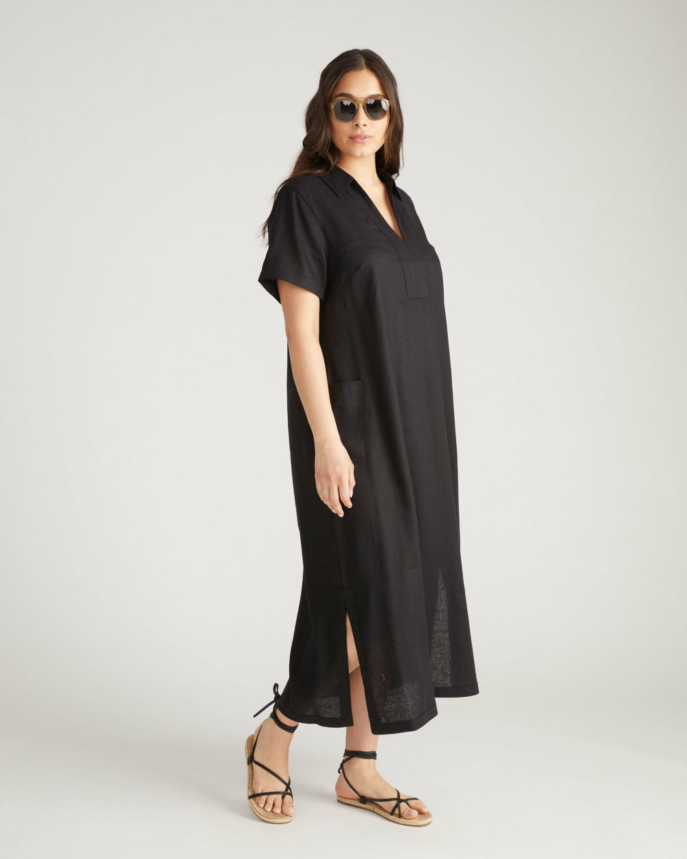 Padma Polo Neck Linen Blend Dress - Universal Standard