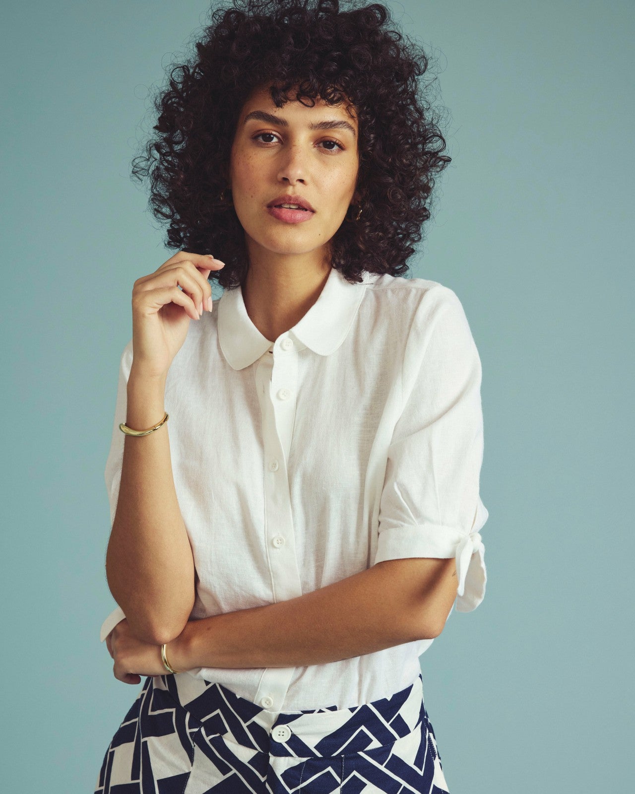 Luisa Short Sleeve Linen Blend Shirt - Universal Standard