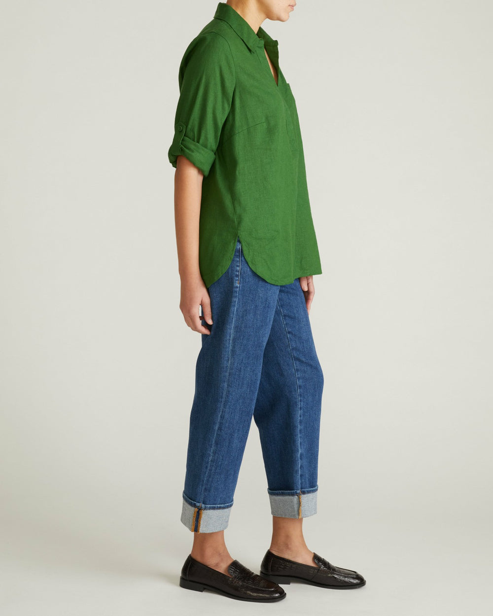 Button Back Linen Blend Polo Shirt - Universal Standard