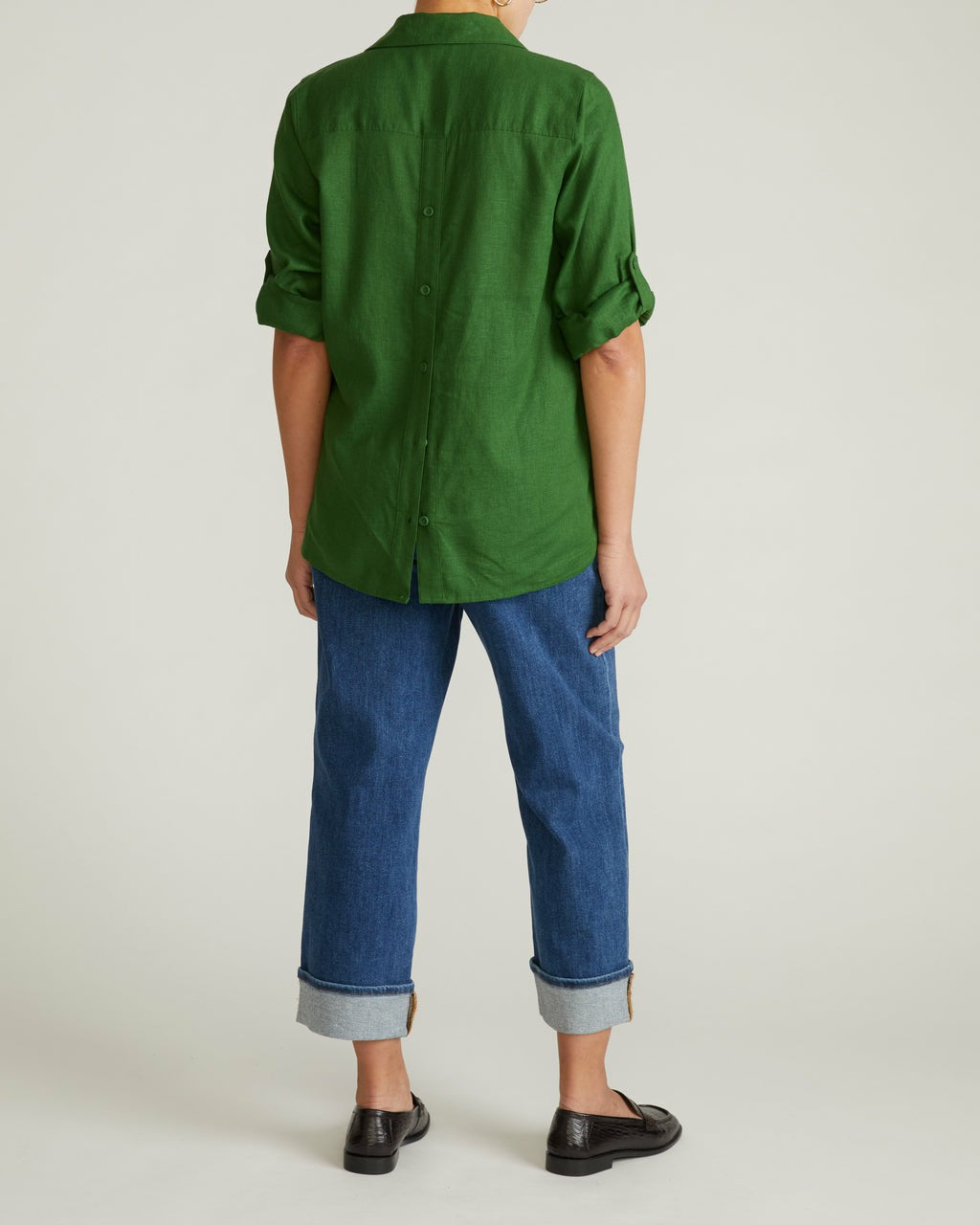 Button Back Linen Blend Polo Shirt - Universal Standard