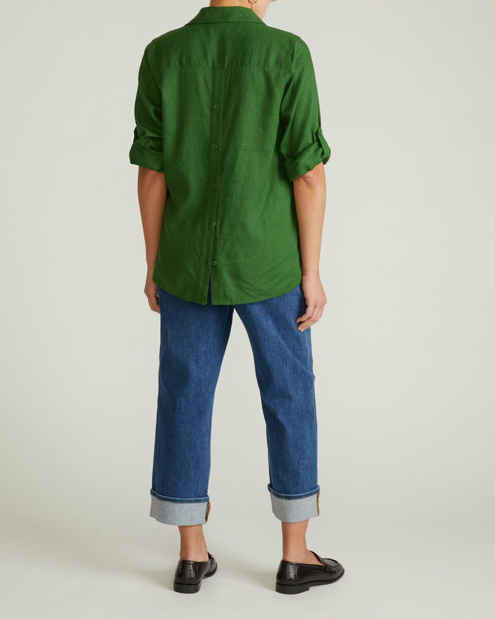 Button Back Linen Blend Polo Shirt - Universal Standard
