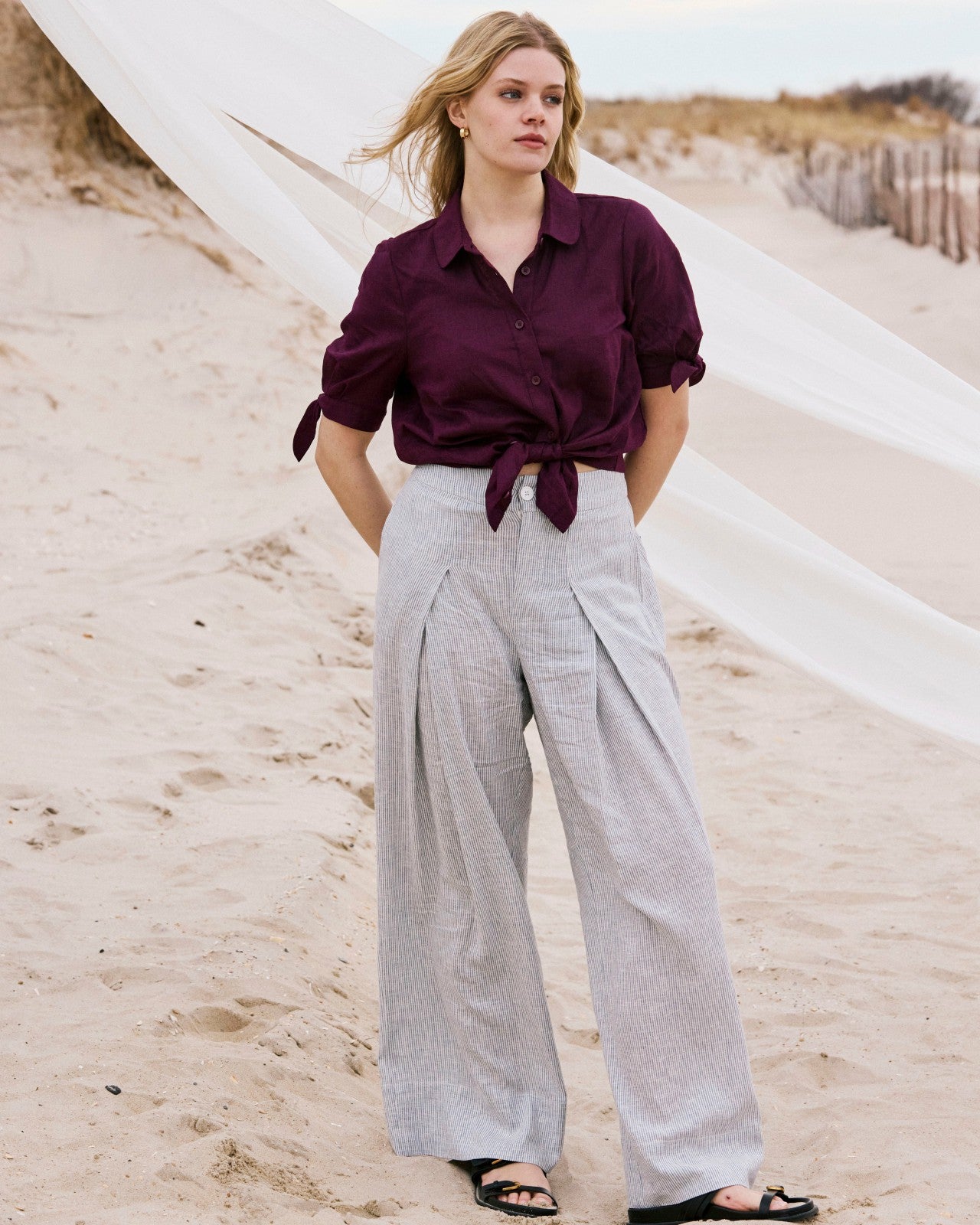 Marley Wide Leg Linen Blend Pants - Universal Standard