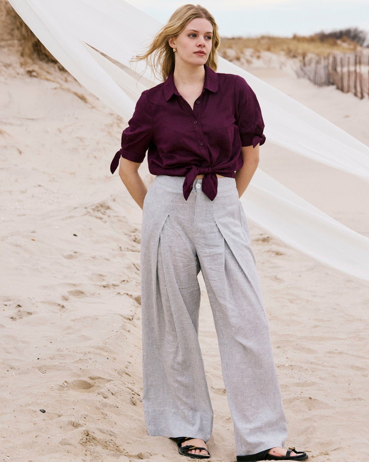 Marley Wide Leg Linen Blend Pants - Universal Standard
