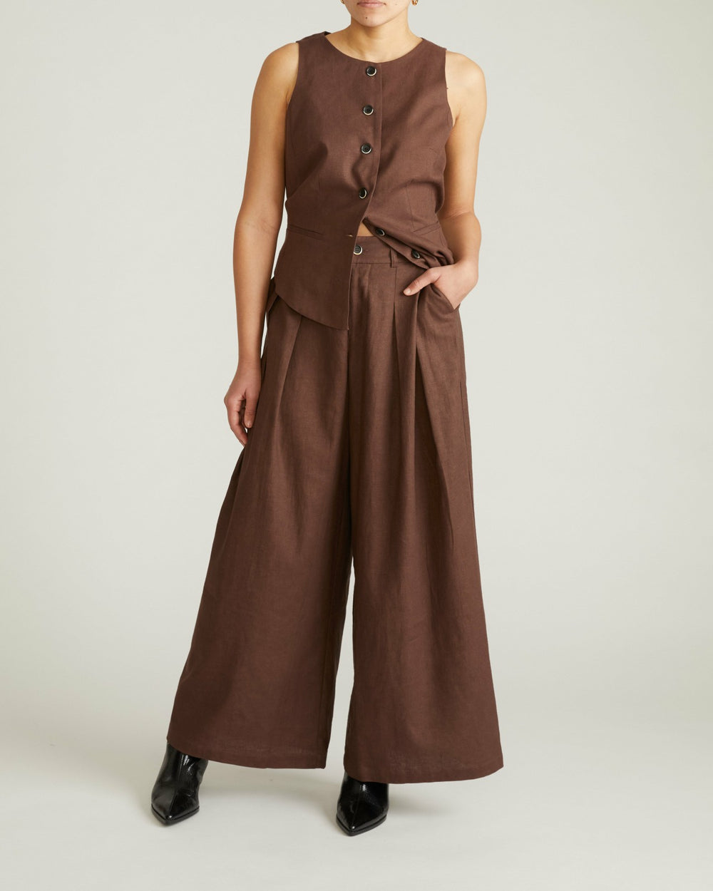 Palais Stretch Linen Blend Wide Leg Pant - Universal Standard