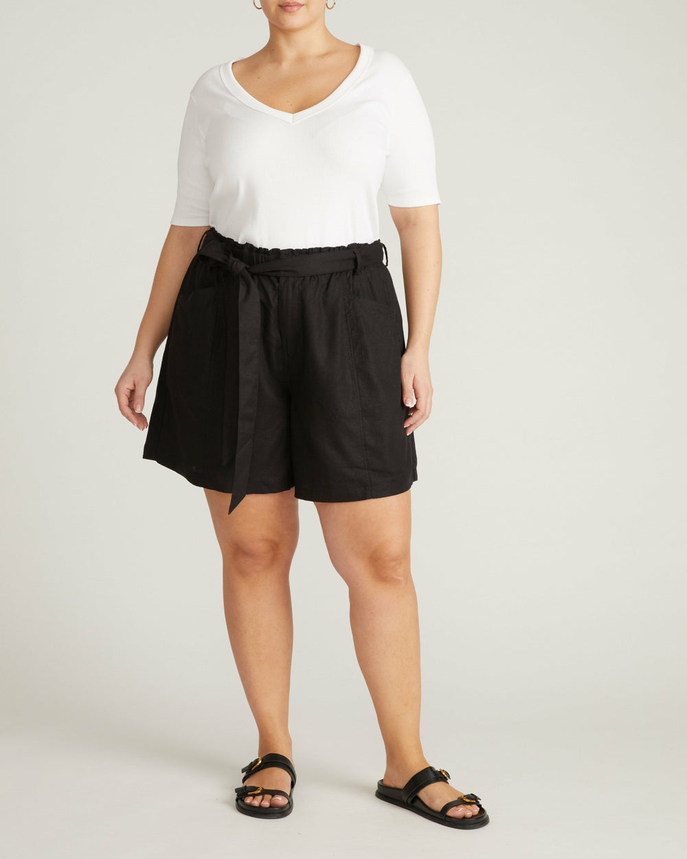 Harbor Stretch Linen Blend Paperbag Shorts - Universal Standard