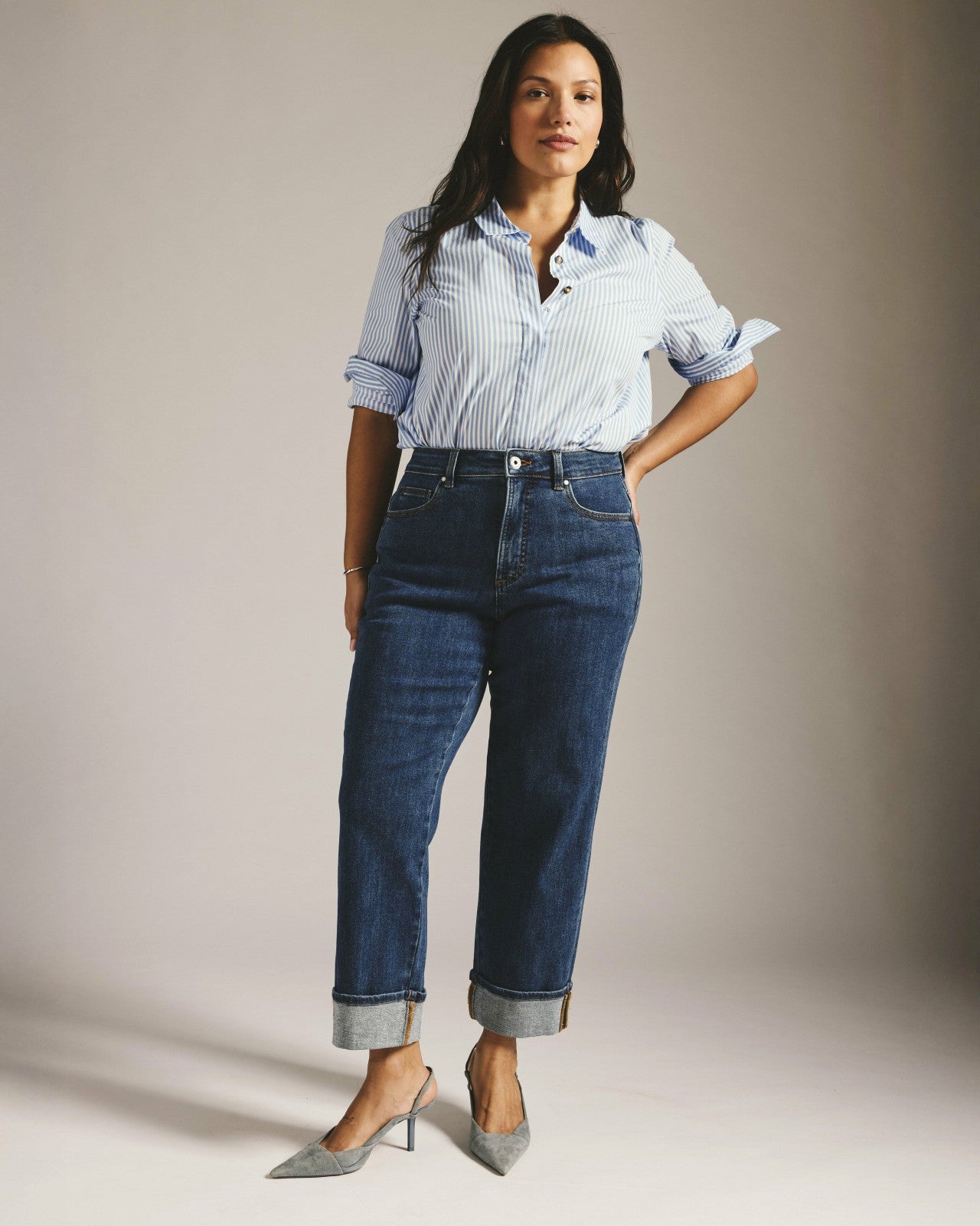 Stevie High Rise Cuffed Straight Leg Jeans - Universal Standard