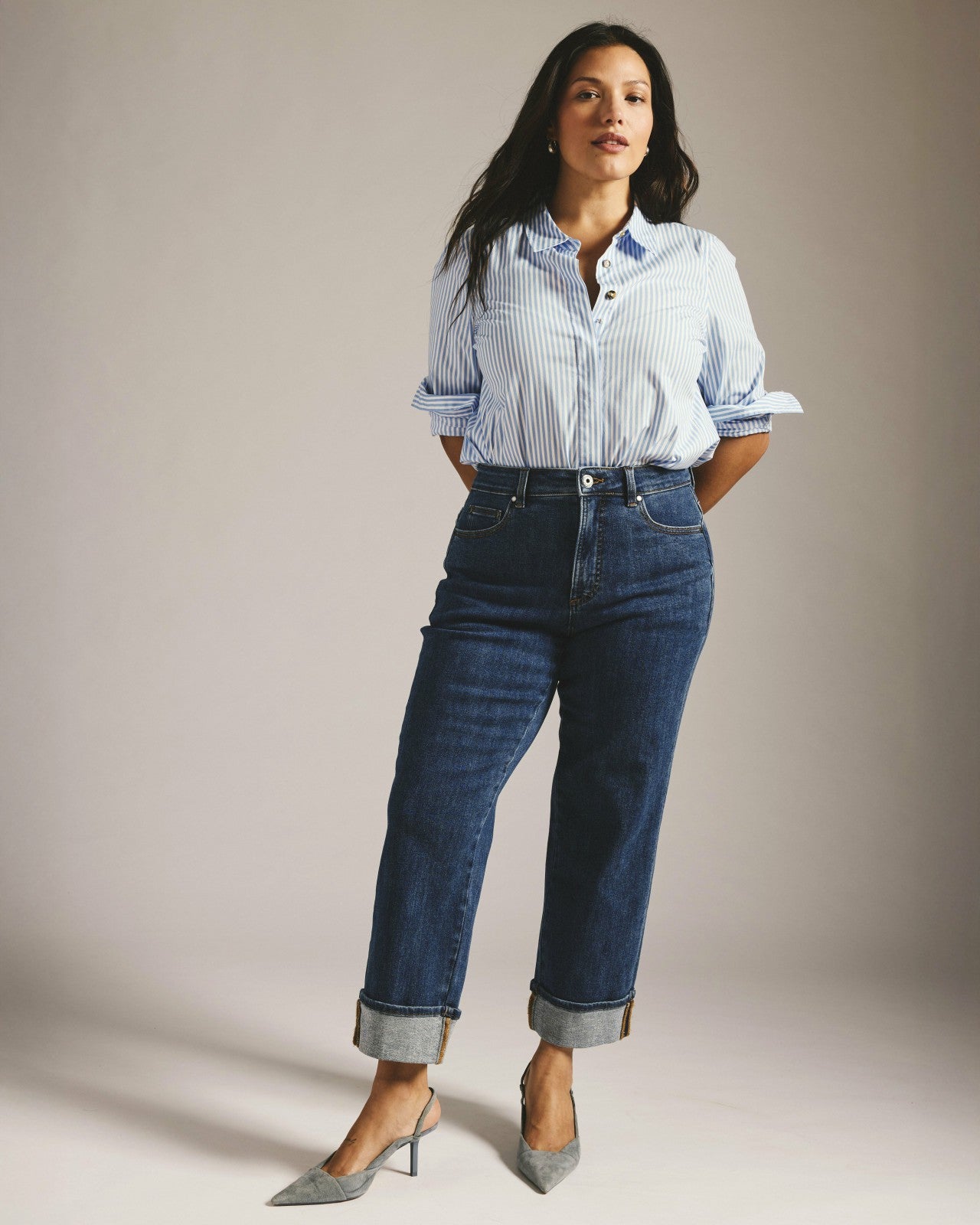 Stevie High Rise Cuffed Straight Leg Jeans - Universal Standard