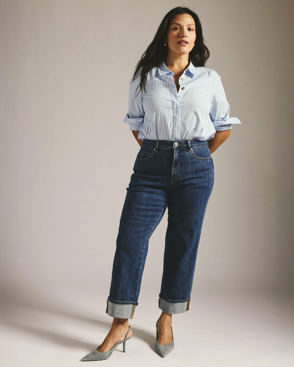 Stevie High Rise Cuffed Straight Leg Jeans - Universal Standard